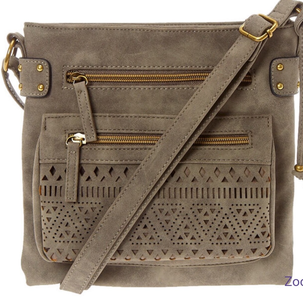 CLAIRE’S faux suede crossbody/shoulder bag Gray